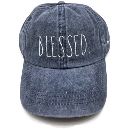 Blessed Baseball Cap Navy Blue Adjustable Hat New Rae Dunn David and Young