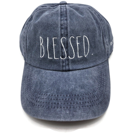 Blessed Baseball Cap Navy Blue Adjustable Hat New Rae Dunn David and Young