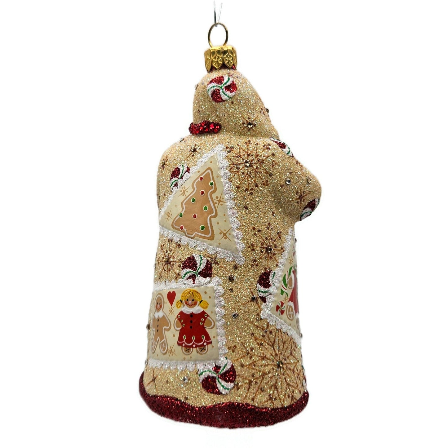Patricia Breen Evans Santa Gingerbread Peppermint Red Crystal Christmas Ornament