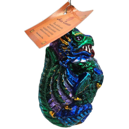 Asian Treasures Chimera Dragon Halloween Fantasy Christmas Tree Glass Ornament
