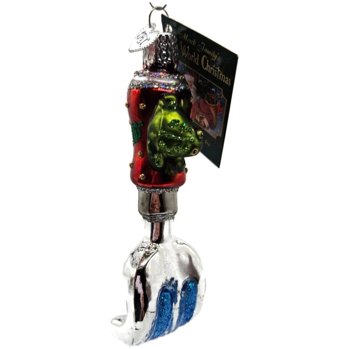 OWC Garden Cultivator Rake Frog Yard Work Glass Old World Christmas Ornament