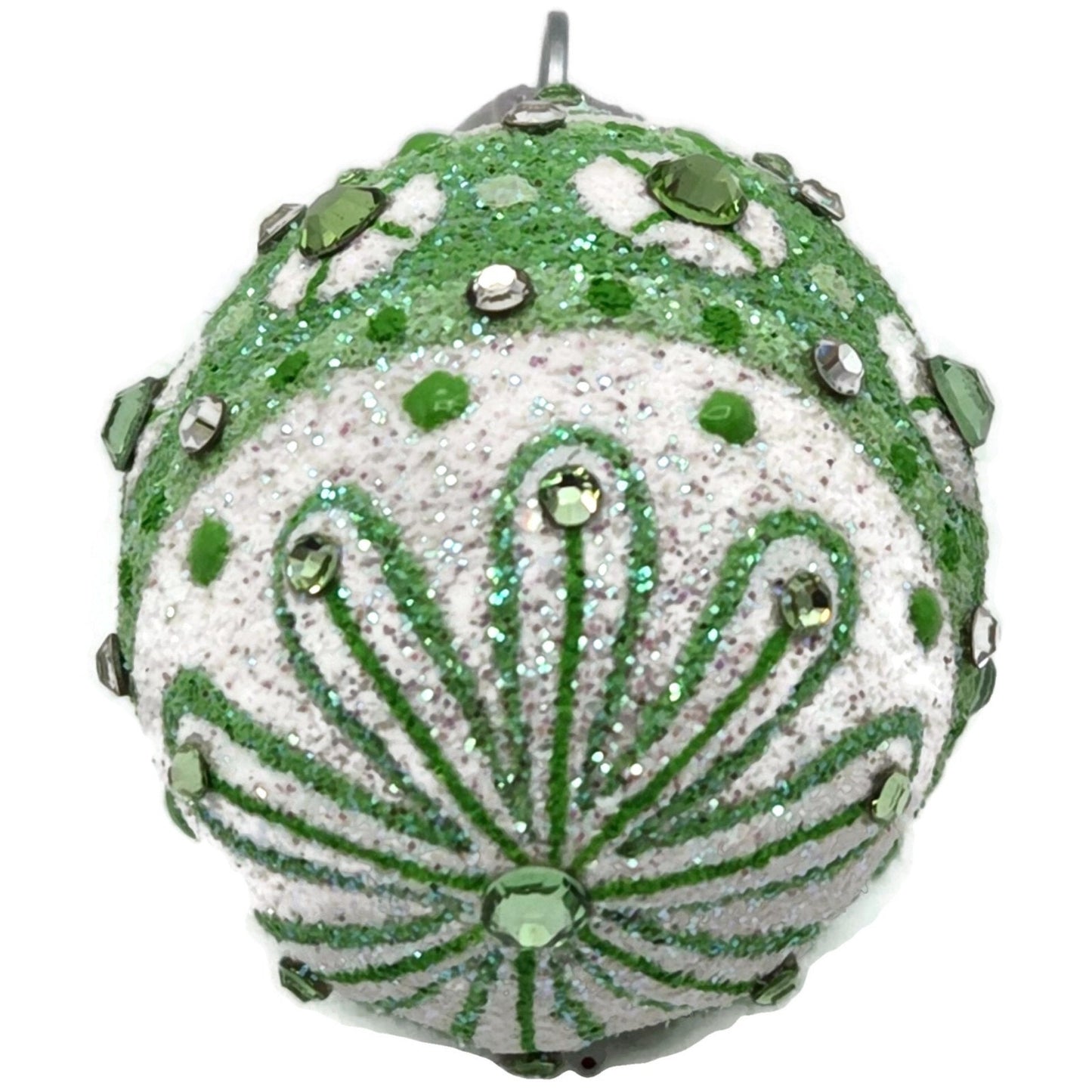 Patricia Breen Miniature Egg Zakopane Green White Swarovski Easter Tree Ornament