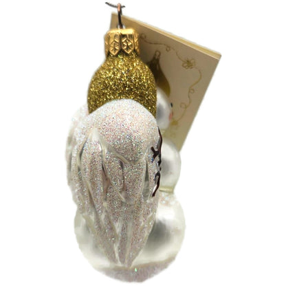 Patricia Breen Angel For Catlin Gold Pearl White Glitter Christmas Tree Ornament