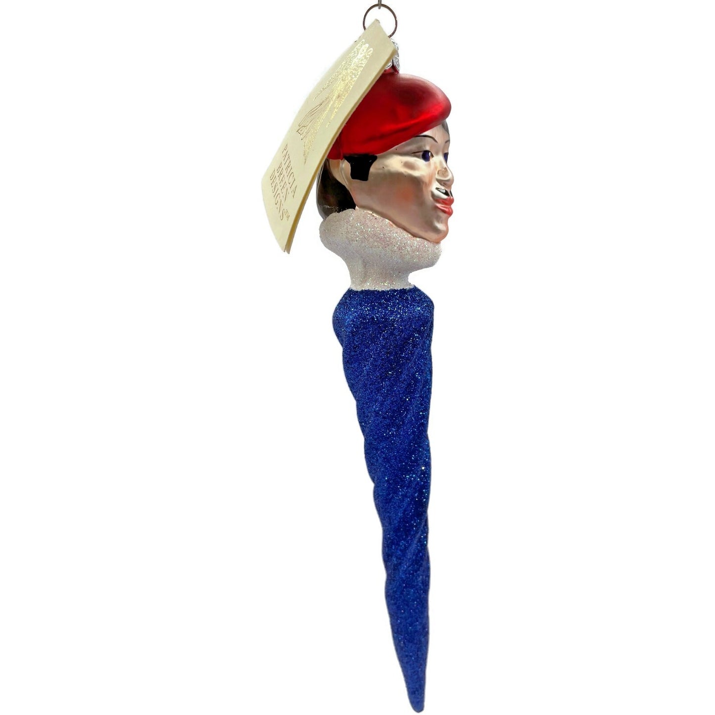 Patricia Breen French Twist Blue Glittered Icicle Red Hat Christmas Ornament