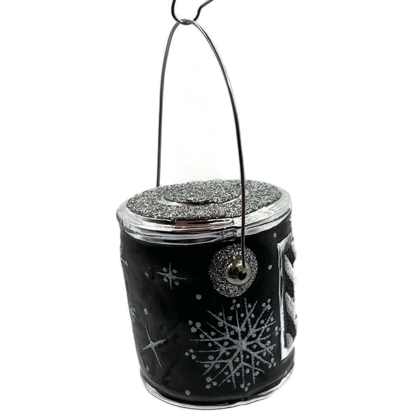 Patricia Breen Colorful Quarts Black Shiny Rim Snowflakes Christmas Ornament