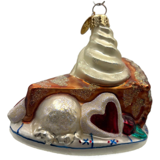 Christopher Radko Grandma's Pie Slice Whipped Cream Christmas Ornament 01-0731-0