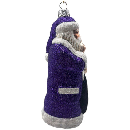 Patricia Breen Shhh Purple Black Bag Santa Claus Christmas Tree Ornament