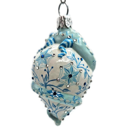 Patricia Breen Topping Chameleon Chinoiserie Aquamarine Spring Holiday Ornament