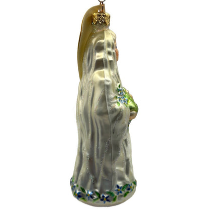 Patricia Breen Bountiful Madonna Flowers Pearl White Christmas Tree Ornament