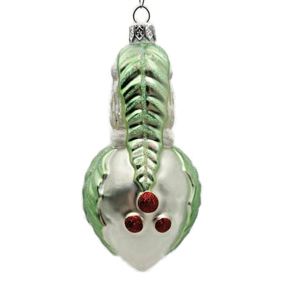 Patricia Breen Hollyberry Santa Pearl Matte Light Green Christmas Tree Ornament