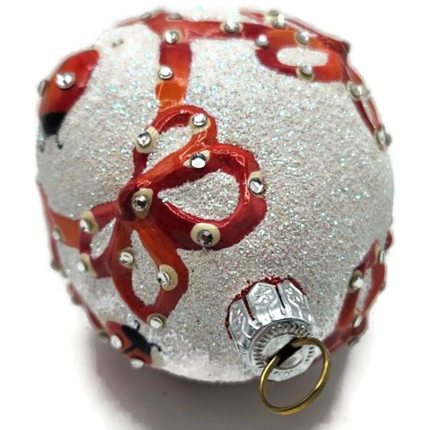 Patricia Breen Beribboned Egg Ladybugs Red White Easter Christmas Tree Ornament
