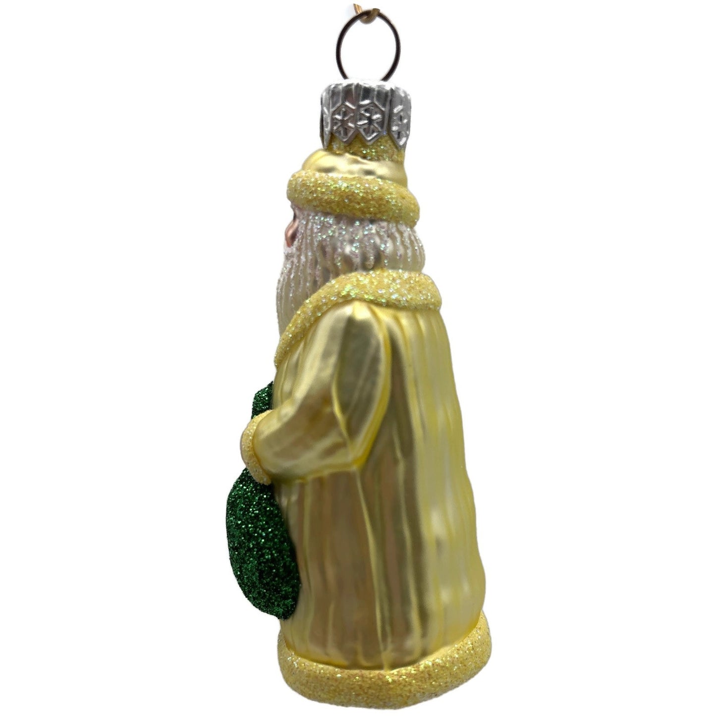 Patricia Breen Miniature Gift of The Season Yellow Love Peace Christmas Ornament