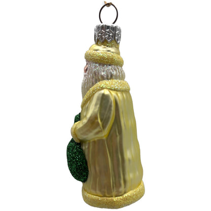 Patricia Breen Miniature Gift of The Season Yellow Love Peace Christmas Ornament