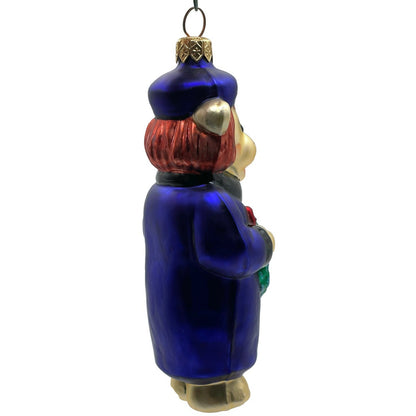 Patricia Breen Mama Bear Blue Hat Coat Holly Wreath Christmas Tree Ornament