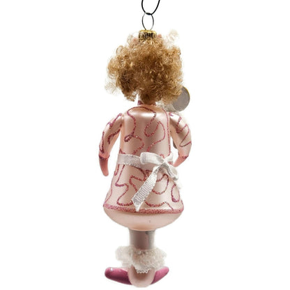 Soffieria De Carlini Little Girl with Doll Italian Glass Christmas Tree Ornament