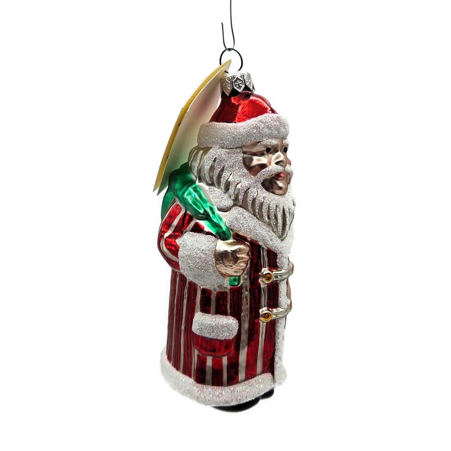 Patricia Breen Striped Santa Red White Stripes Christmas Holiday Tree Ornament