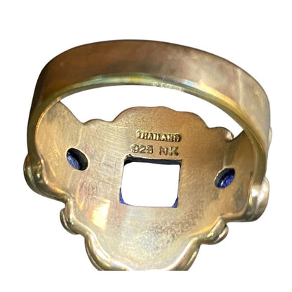 Lapis Lazuli Metamorphic Stone Ring 925 Sterling Silver Filigree NK Deep Blue 9