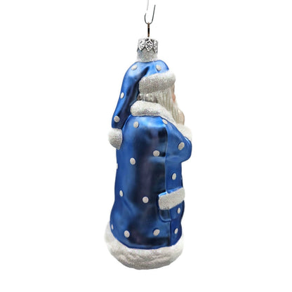 Ornament Patricia Breen Shhhh Santa Claus Blue Pearl Dots Christmas Holiday Tree