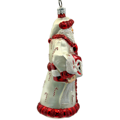 Patricia Breen Candy Cane Claus Red Matte Santa Present Christmas Ornament 2105