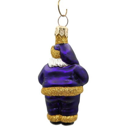 Patricia Breen Miniature HO HO HO Purple Santa Claus Christmas Tree Ornament