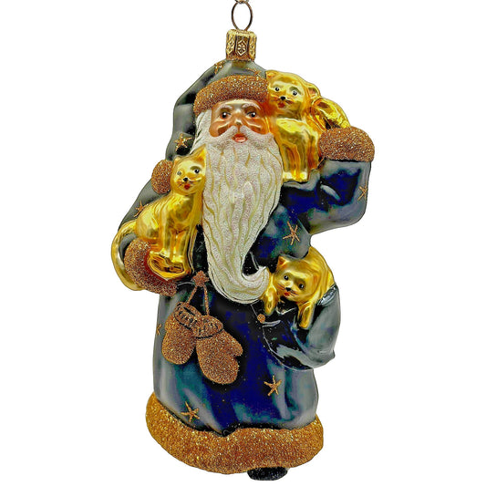 Patricia Breen Stanzi's Kittens Black Santa Cats Stars Christmas Ornament 2097