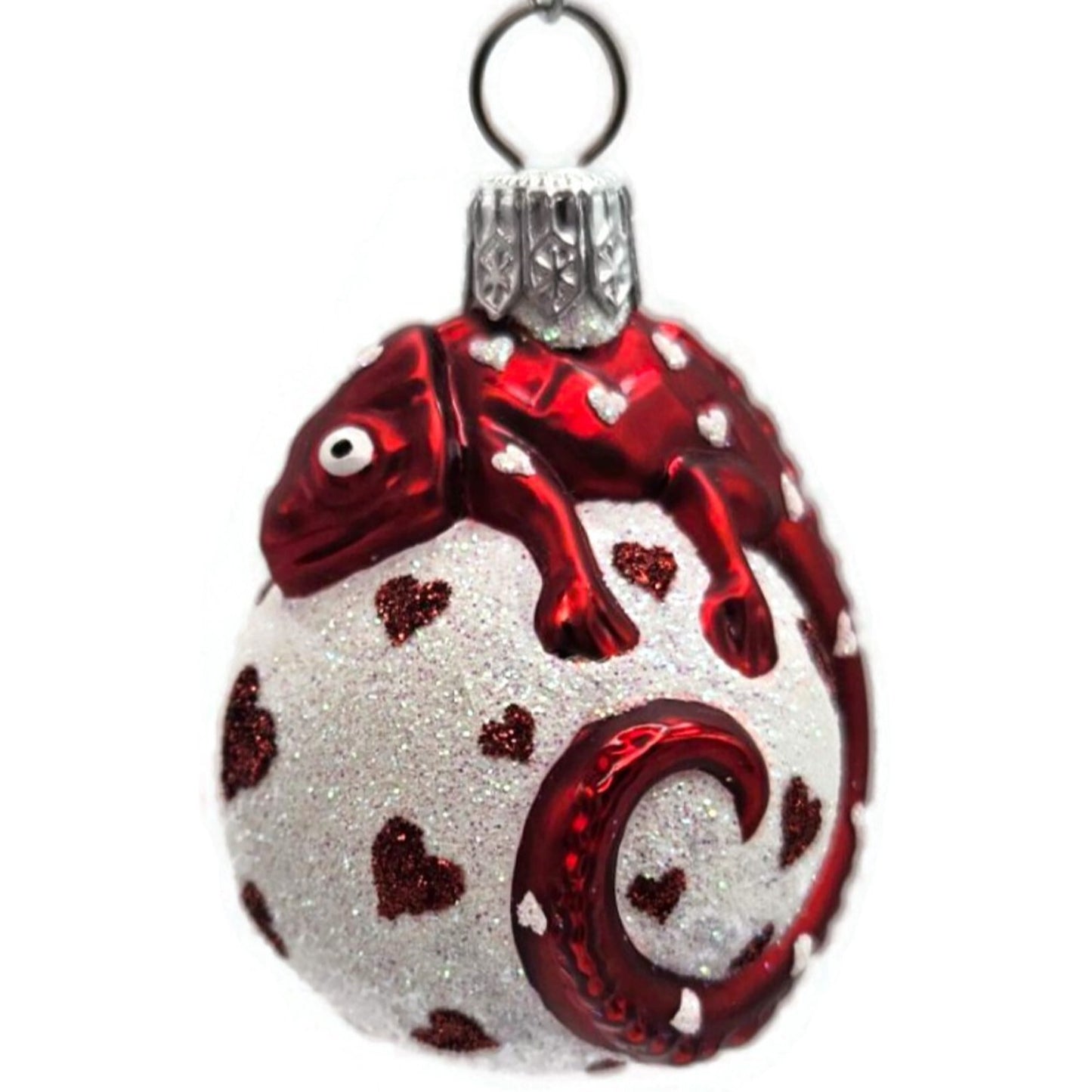 Patricia Breen Miniature Chameleon Surprise Hearts Valentines Christmas Ornament