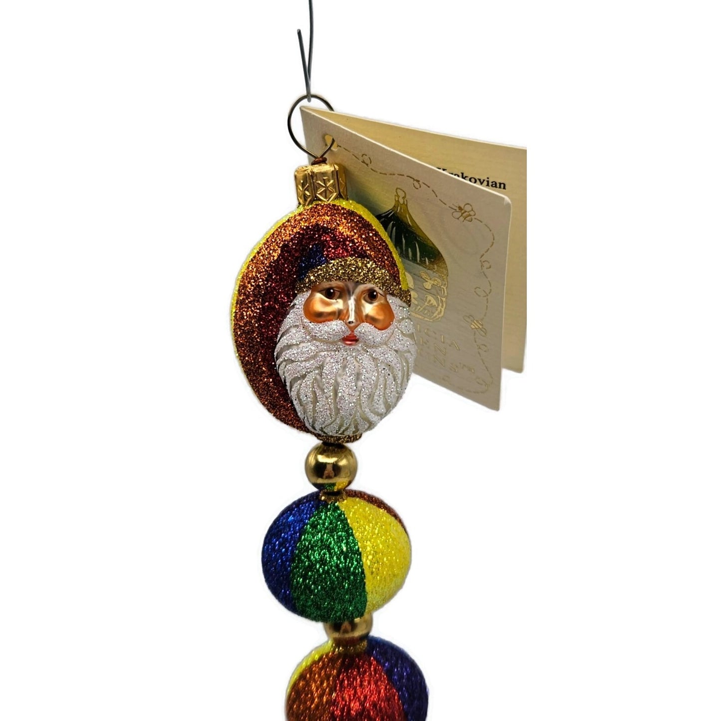 Patricia Breen Santa Claus Kinetic Icicle Rainbow Colors Christmas Tree Ornament