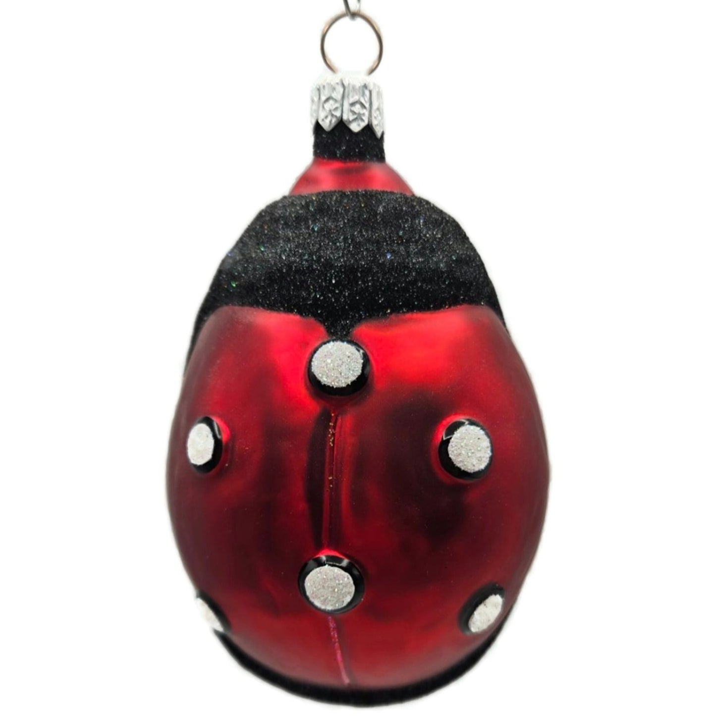 Patricia Breen Ladybug Santa Red Black Polka Dots Bug Christmas Tree Ornament