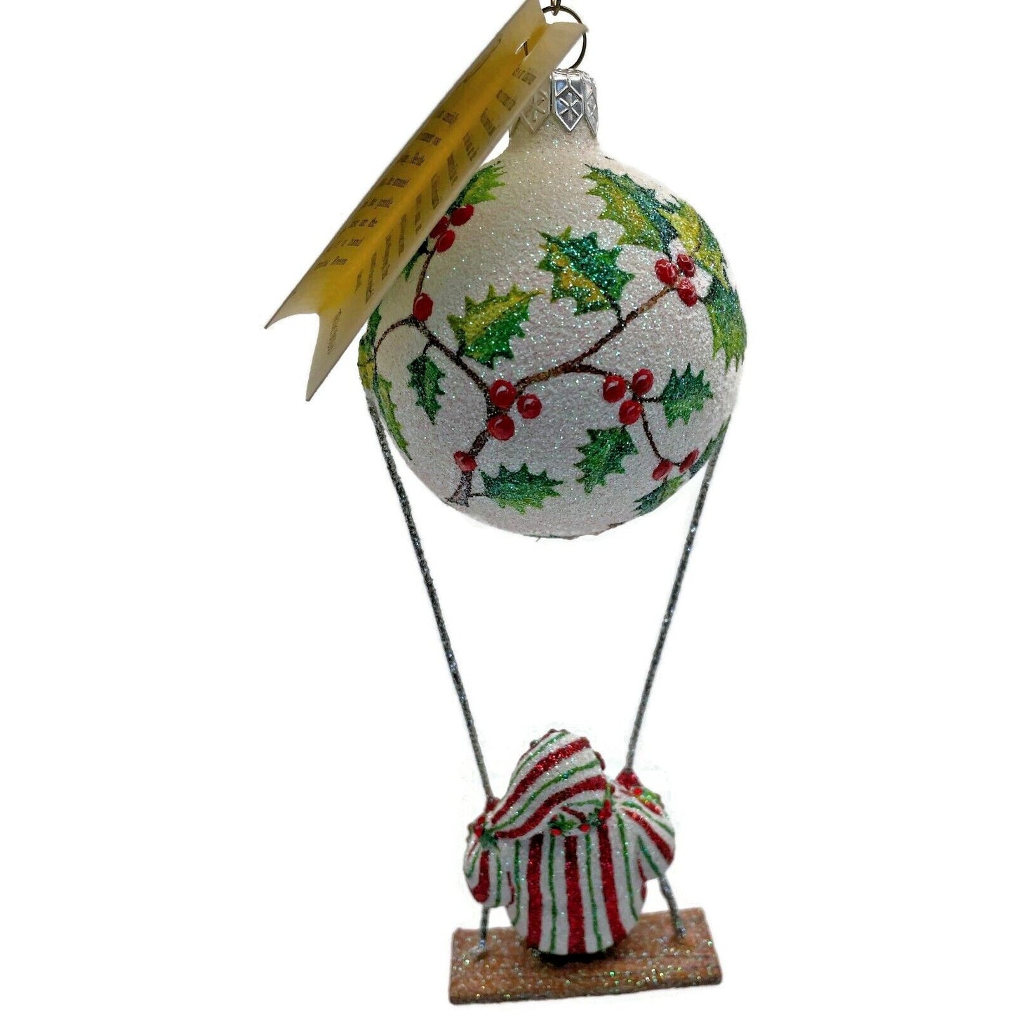Patricia Breen Ornament Swing Time Holly Santa Claus Stripe Christmas Tree Decor