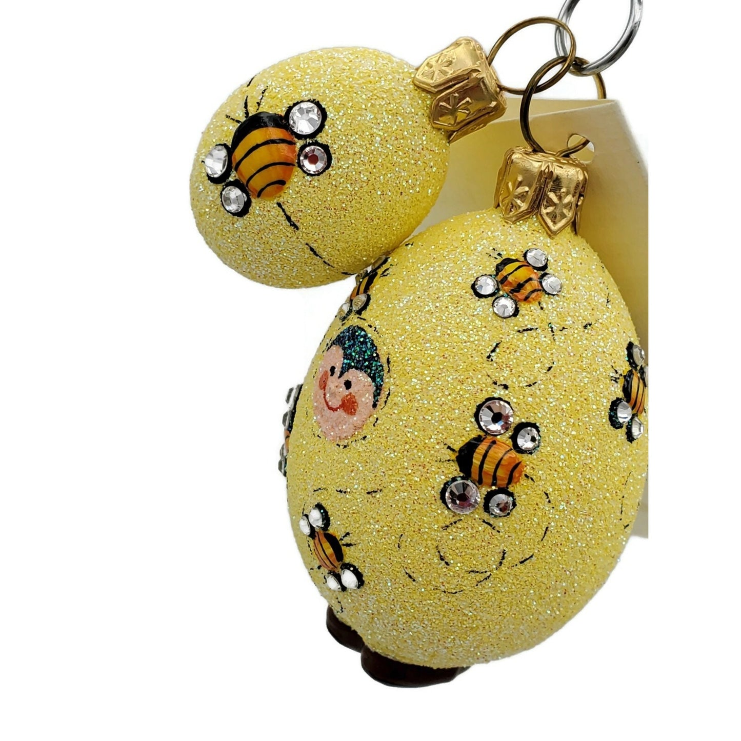 Patricia Breen Easter Egg Masquerade Spring Bees Jeweled Yellow Tree Ornament