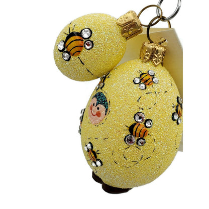 Patricia Breen Easter Egg Masquerade Spring Bees Jeweled Yellow Tree Ornament