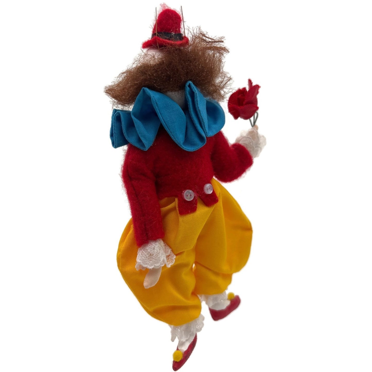 Gladys Boalt Circus Clown Rose Red Handmade Fabric Christmas Tree Ornament 1993