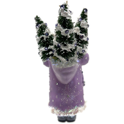 Patricia Breen Whose Woods Are These Lavender Santa Christmas Ornament CATZ