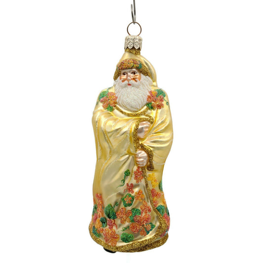 Patricia Breen Redoute Santa Nasturtiums Gold Floral Spring Holiday Ornament