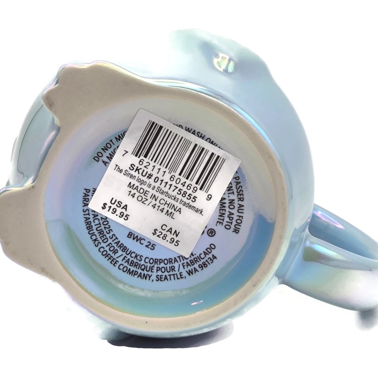 Starbucks Penguin Coffee Mug Hat Lid Limited Edition Iridescent Ceramic 14 oz