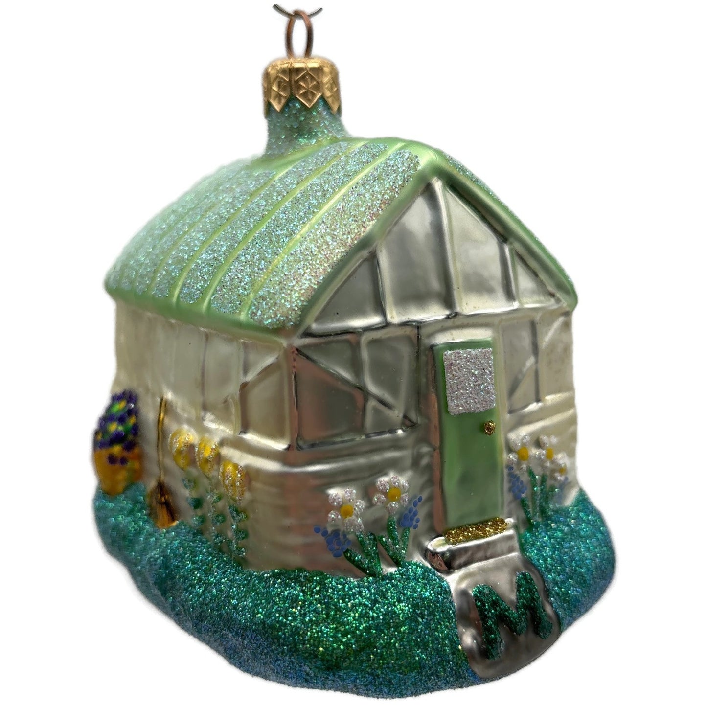 Patricia Breen From Our House With Love Green Glittered Roof Ornament 9800MIL