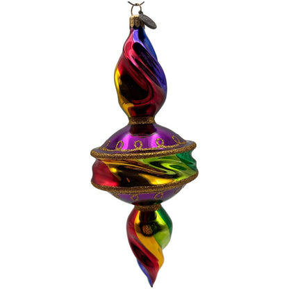 BluBom Vivid Rhapsody Drop Rainbow Swirl Purple Christmas Tree Ornament 2022-392