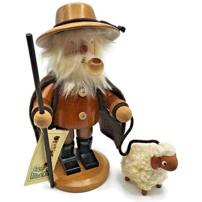 Christian Ulbricht Natural Shepherd Santa Smoker Incense Burner Christmas Decor
