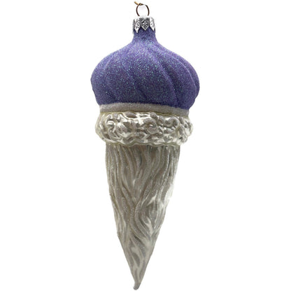 Patricia Breen Minsk Santa Claus Head Lavender Christmas Tree Ornament AIC