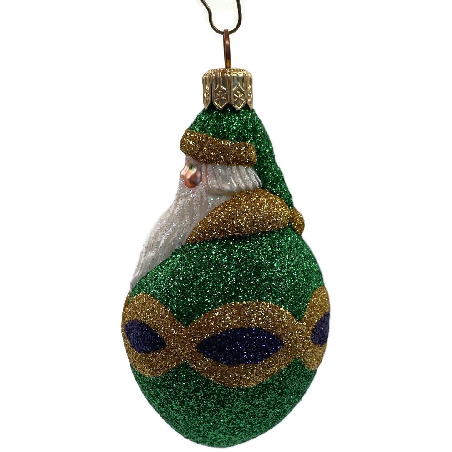 Patricia Breen Ornament Miniature Faberge Santa Green Purple Christmas Tree Deco