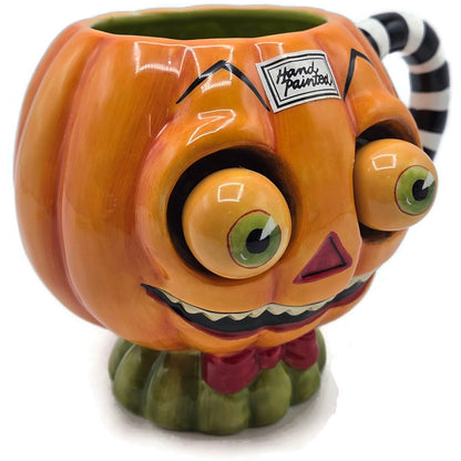 Department 56 Halloween Google Eye Pumpkin Coffee Tea Mug Cup Ceramic 56.34599