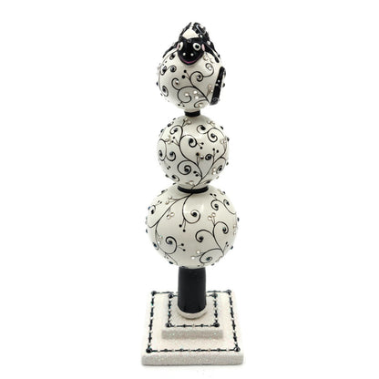 Patricia Breen Miniature Chameleon Finial Quilling Black Christmas Tree Ornament