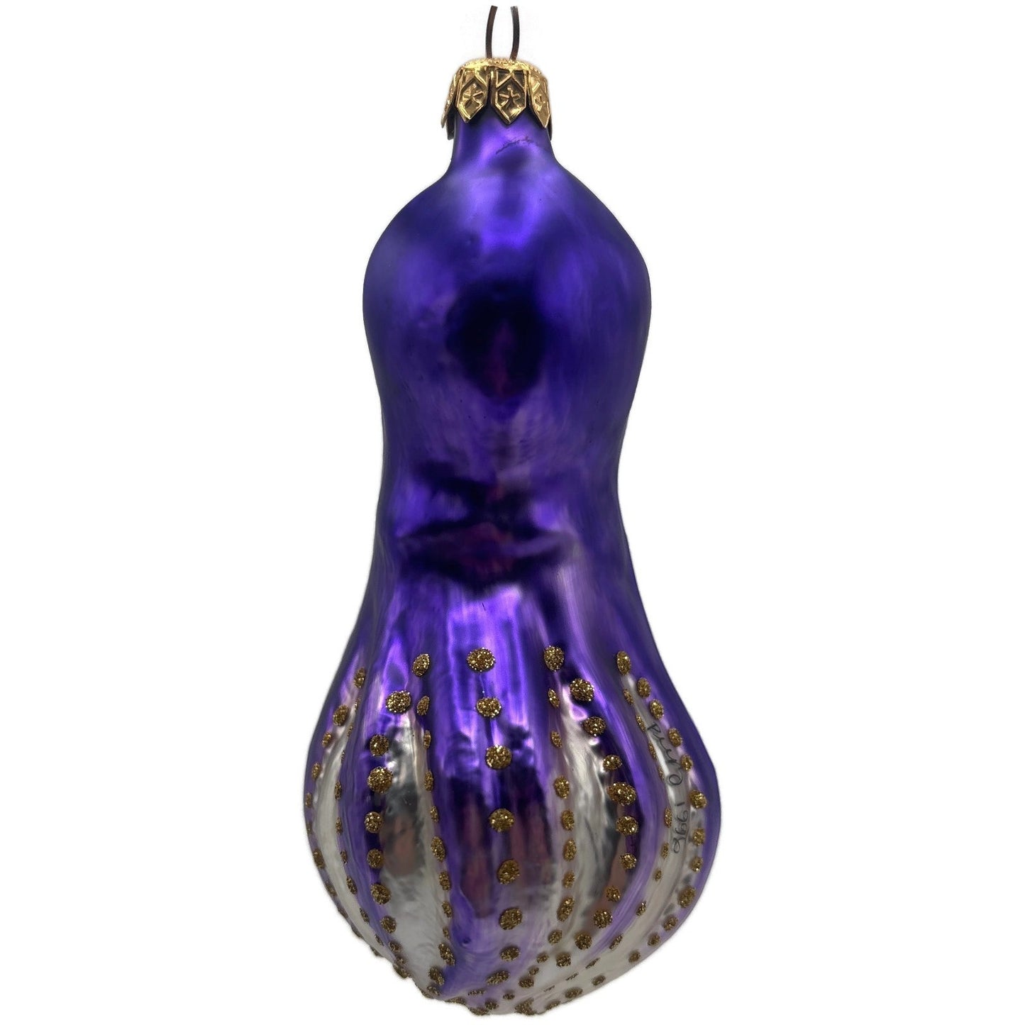 Patricia Breen Olivier Octopus Purple Gold Aquatic Christmas Ornament OOAK