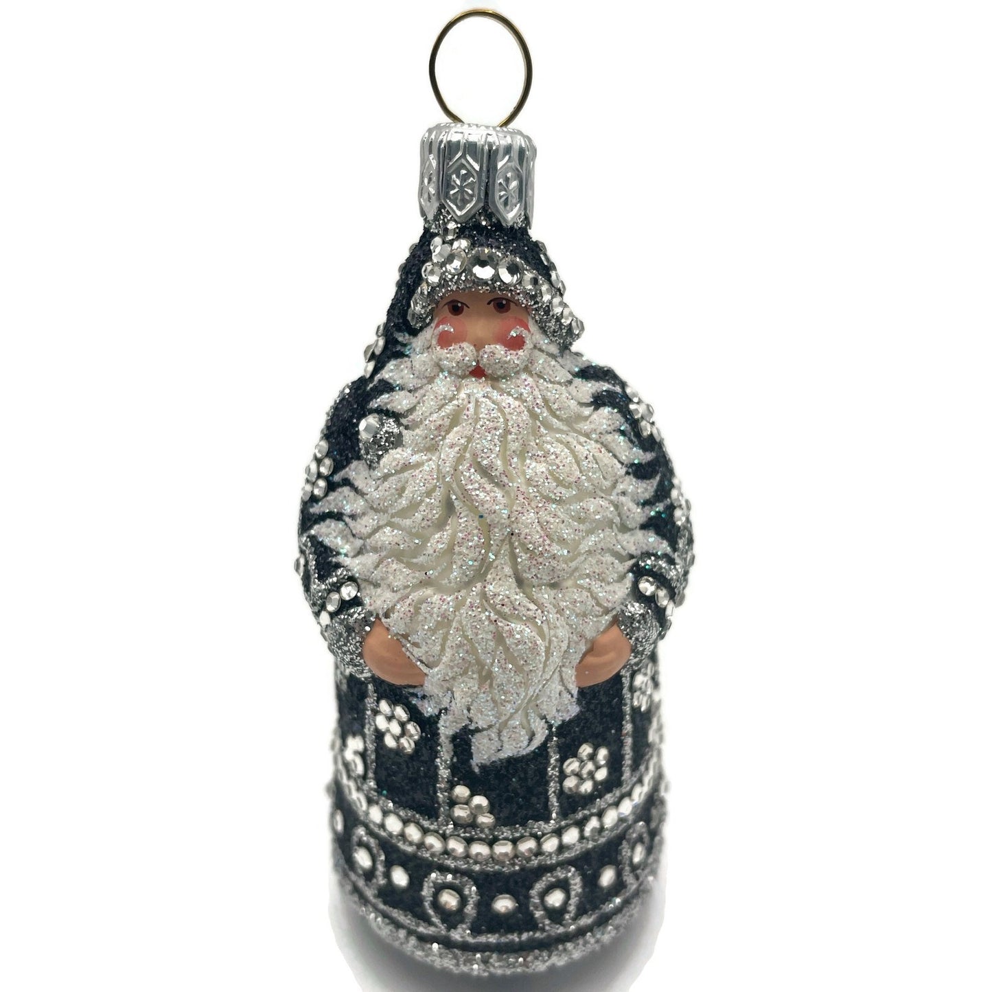 Patricia Breen Miniature Sublime Santa Claus Black Christmas Tree Ornament