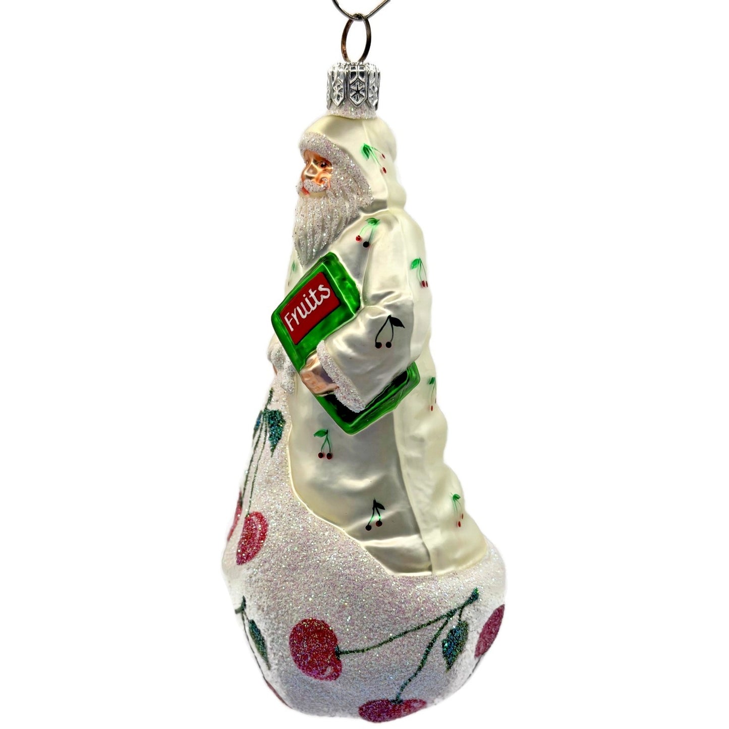 Patricia Breen Kris Kringle Market Day Cherries Santa Christmas Ornament 2197