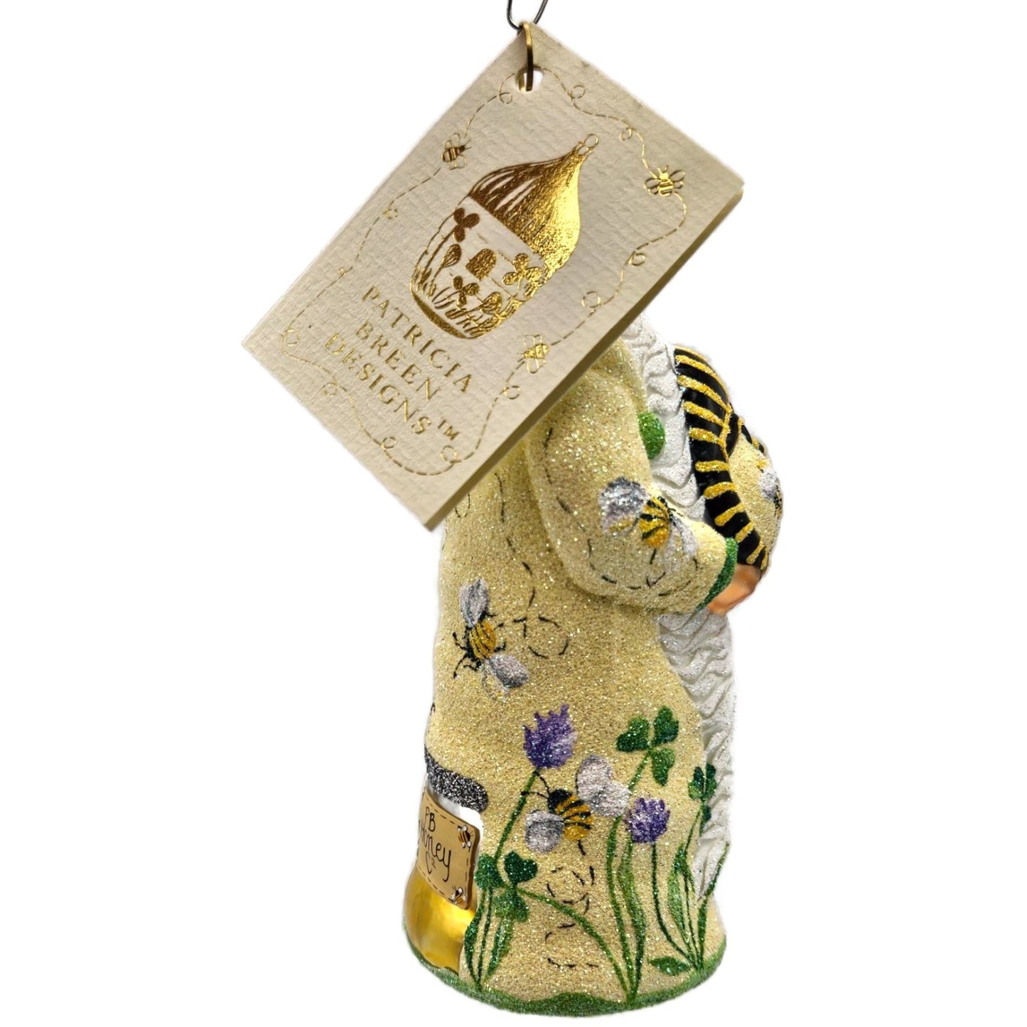 Patricia Breen Santa With Chameleon Colourful Bees Clover Honey Spring Ornament