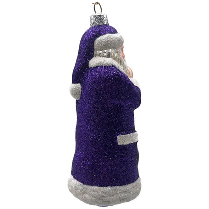 Patricia Breen Shhh Purple Black Bag Santa Claus Christmas Tree Ornament