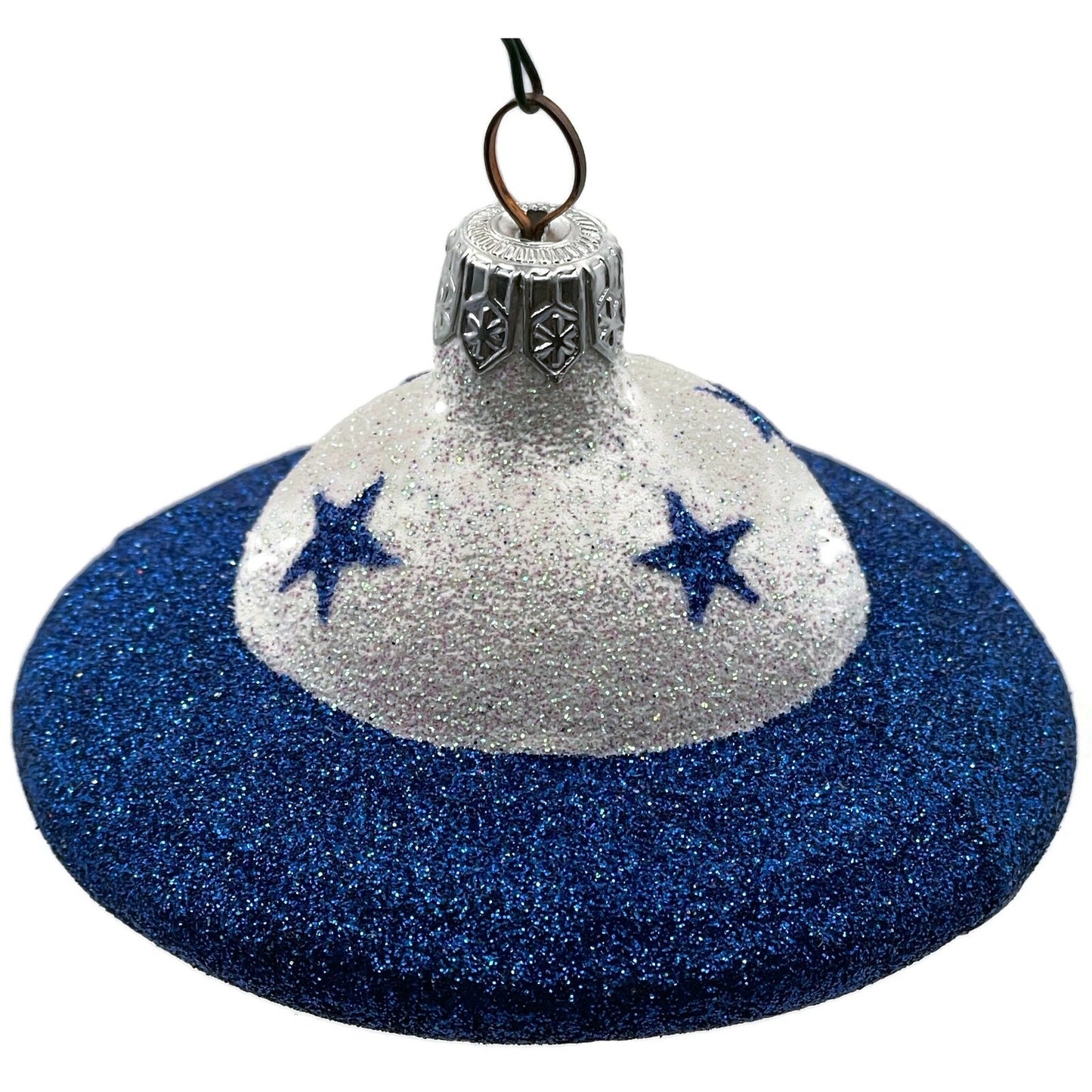 Patricia Breen A Walk on the Moon Planet Blue Stars Christmas Holiday Ornament