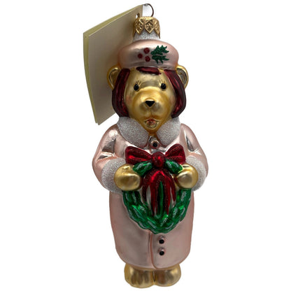 Patricia Breen Mama Bear Pink Green Red Holly Christmas Tree Ornament
