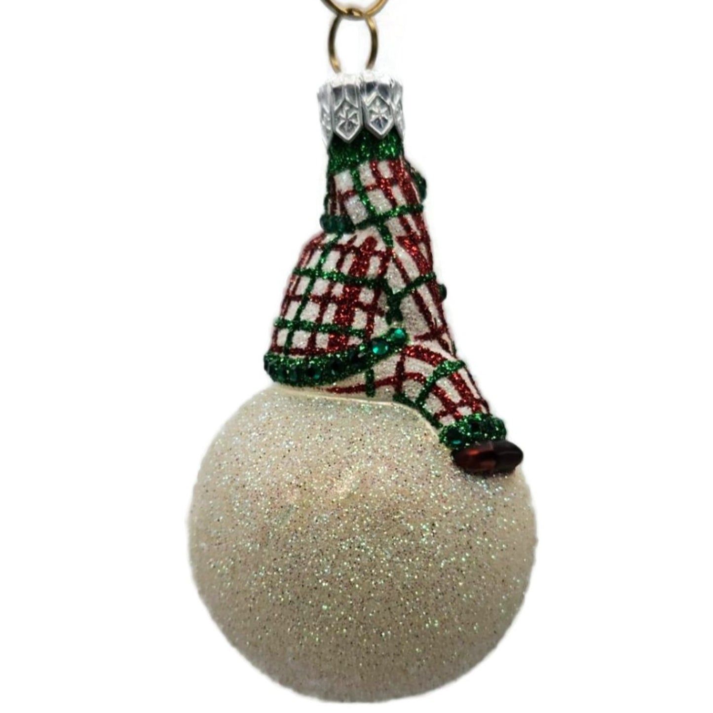 Patricia Breen Snow Frolic Plaid Santa Claus Snowman Christmas Ornament 2351